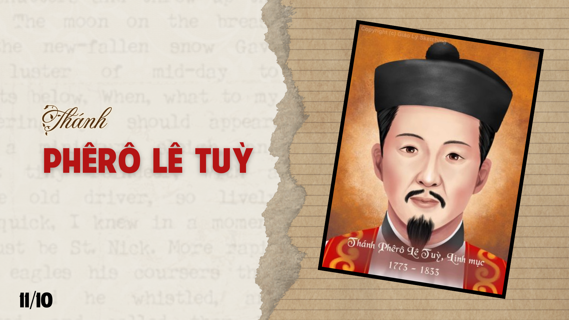 Ngày 11/10 - Thánh Phêrô Lê Tuỳ